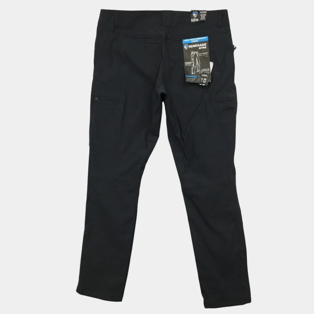 KUHL Renegade Afire Koal Black Tapered Performance Chino Pants Mens 36x32 NEW